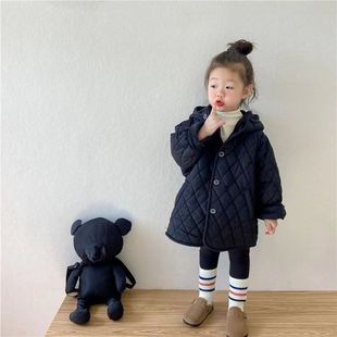 Autumn and Winter Women's Children's Clothing Cotton-padded Coat Coat Baby's Western Style Children's Distinctive Trendy Korean Style Fashionable Hooded Thickened Cotton-padded Coat