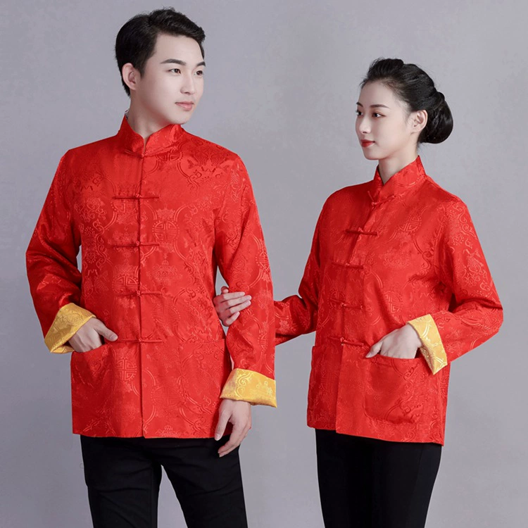 Весенне-осенняя новая коллекция парной одежды: мужские и женские тан-костюмы, двусторонние топы с длинным рукавом, молодежные повседневные куртки в китайском стиле.