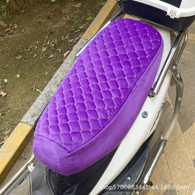 motorcycle seat cover, Electric car cushion - purple-thickened-flannel-large-size-flat-length-61-65cm