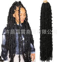 クロスボーダー蝶曲ロングかつらButterfly Locs Crochet Hair 36inchかぎ針髪