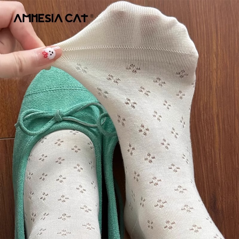 French Ballet Style Socks for Women, Pure Cotton Mid-Calf Socks, Thin Autumn Style, Trendy and Sweet Ins Style, Suitable for Mary Jane Shoes