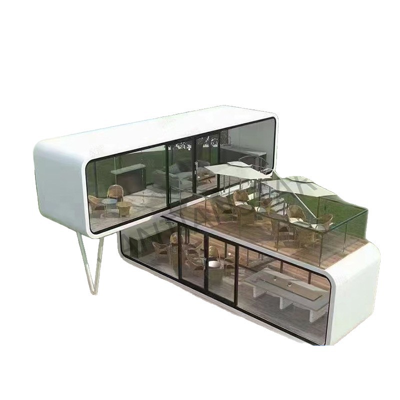 Casas móviles modulares de dos pisos cápsula espacial casa de vacaciones apartamento turístico punto escénico cápsula de manzana desmontaje alojamiento residencial