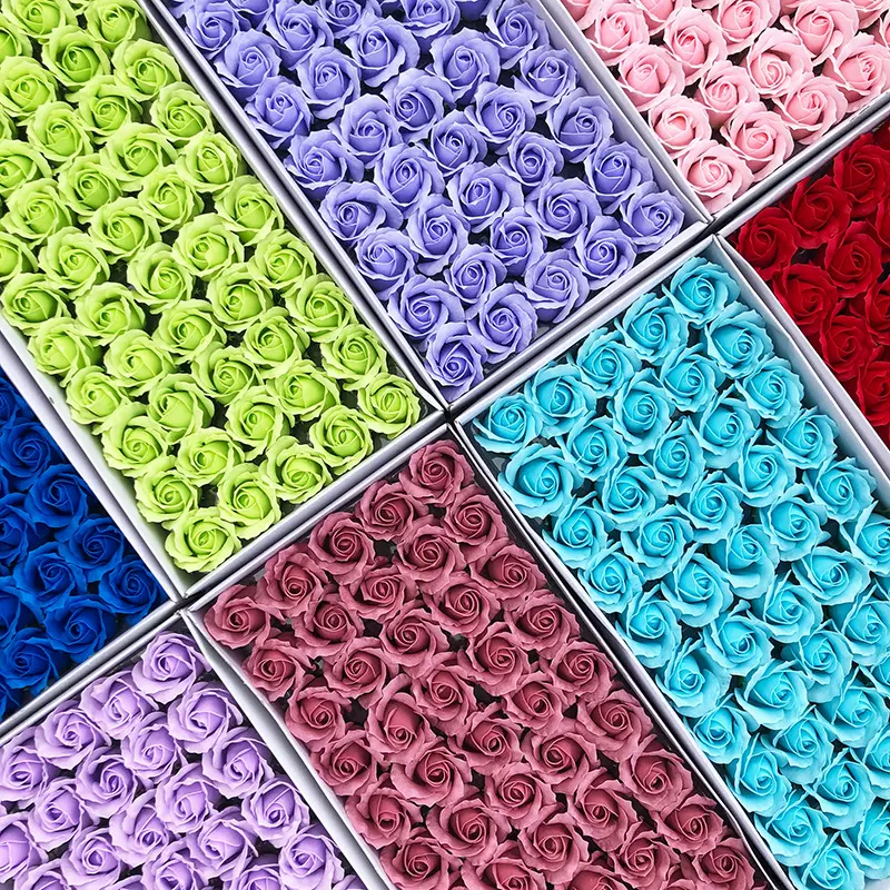 三层带底托香皂花七夕情人节玫瑰肥皂花花店批发包花材料永生花盒