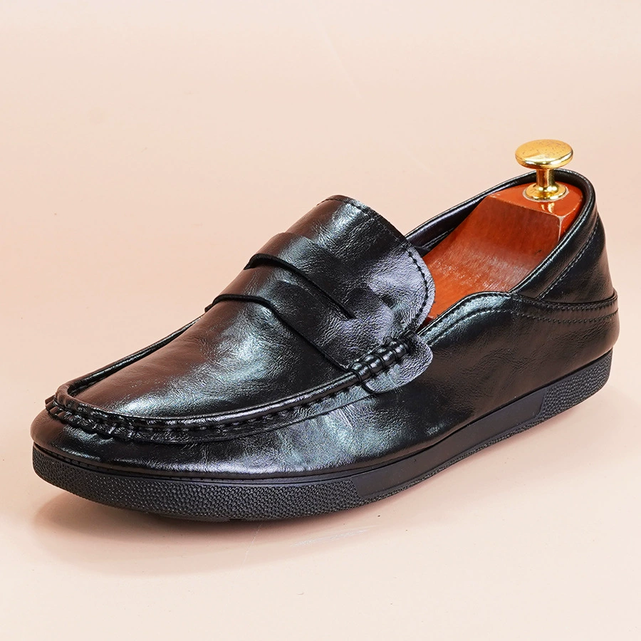 Кожаные бобовые ботинки Мужская обувь 2025 новая обувь Lefu модная обувь для мужчин корейская версия дикой педали повседневная кожаная обувь