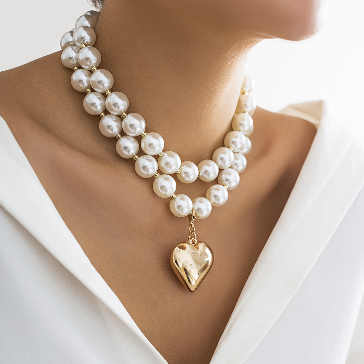 Collar de cuentas geométricas con cuentas redondas grandes estilo punk y cadena de clavícula para mujer, venta caliente en Europa y América, mayorista transfronterizo image 10