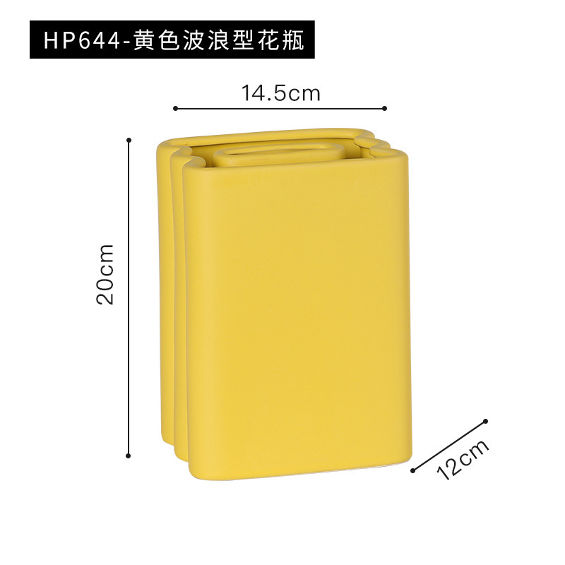 Estilo nórdico arte cerámica Morandi florero colorido creativo salón comedor flor seca arreglo de flores TV decoración del gabinete