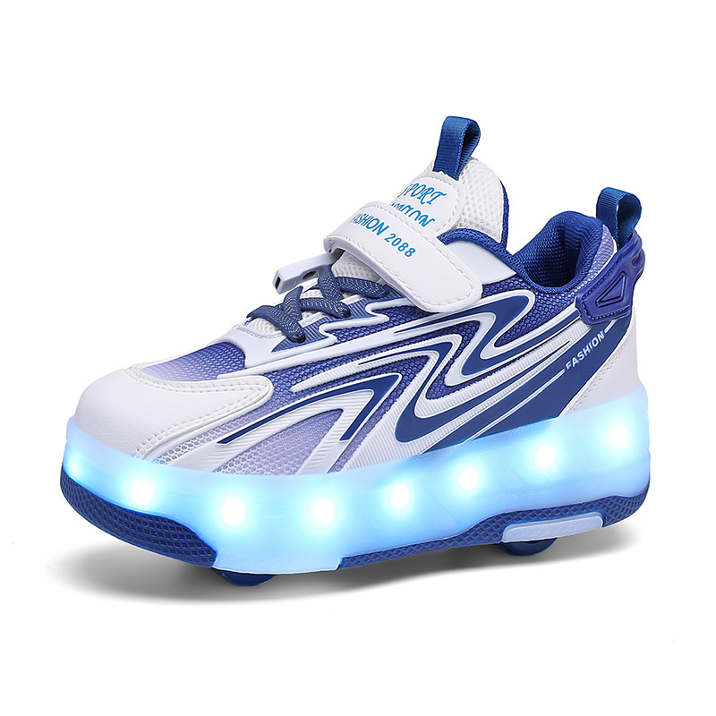 Zapatos de cuatro ruedas para niñas, patines deportivos intermitentes, niñas pequeñas, rosas, estudiantes profesionales, Internet, celebridades, niños, zapatos hitys de moda