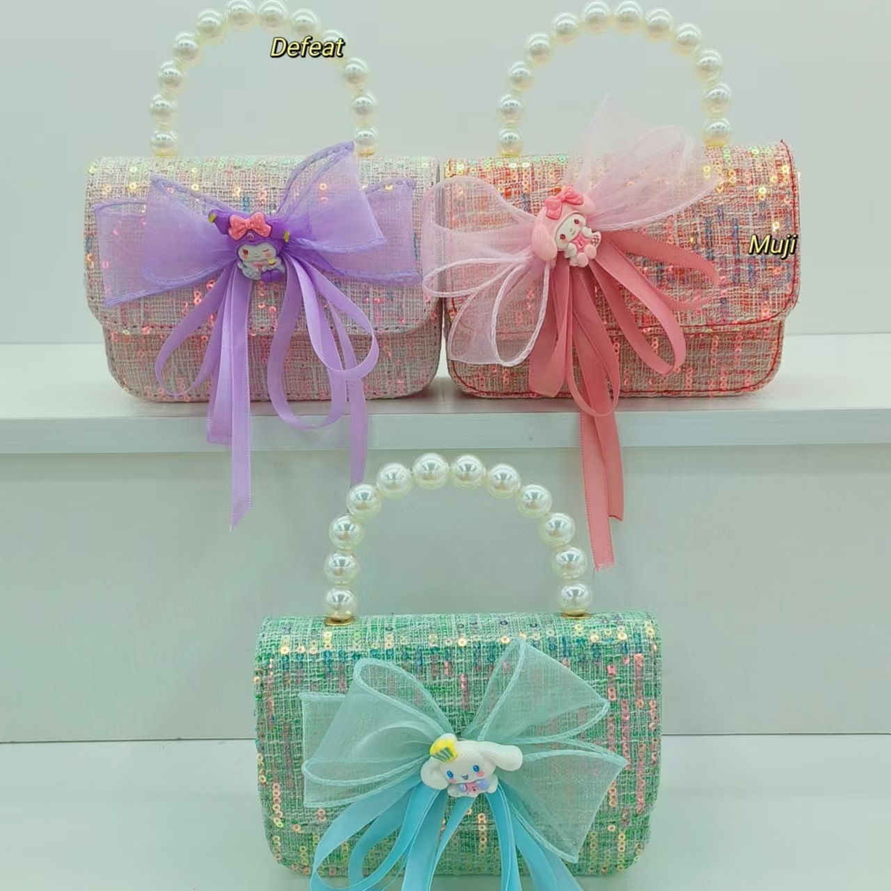 Melody Pearl bolso de princesa, bolso de accesorios, bolso de arco, bolso de cadena, bolso de Año Nuevo