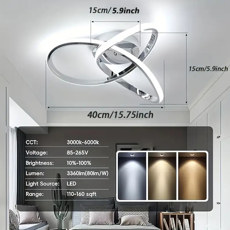 Lámpara de techo LED tricolor minimalista moderna, para pasillo, dormitorio o escalera, venta caliente transfronteriza