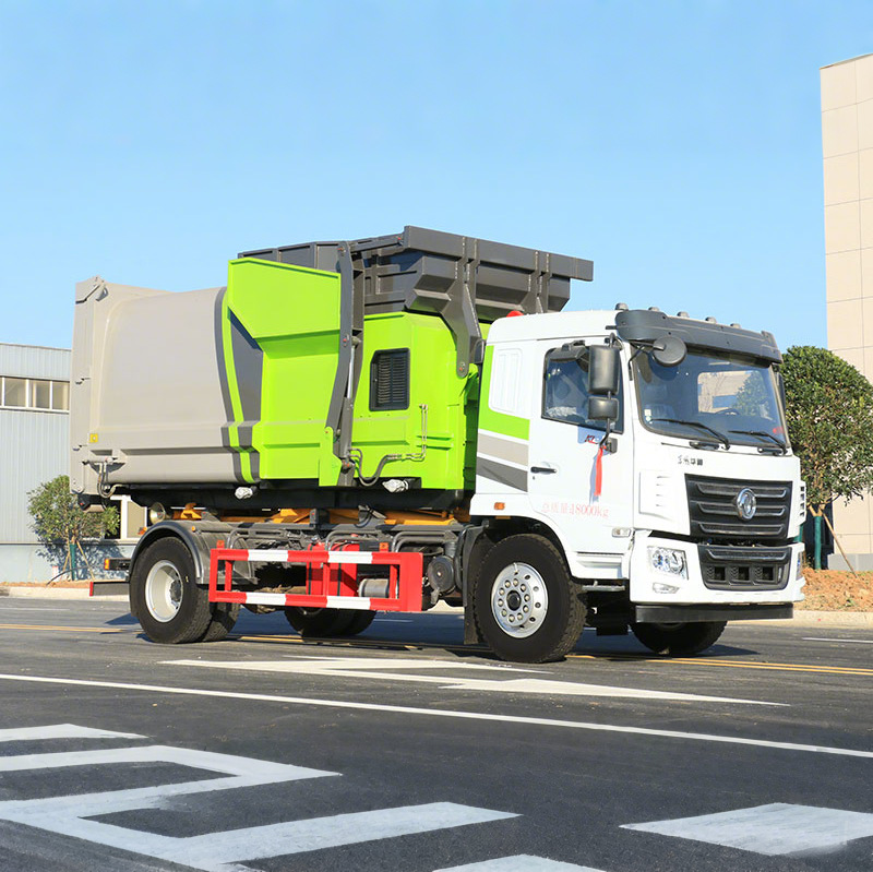 13-Square Dongfeng Huashen Kl5 Hook-Arm Garbage Truck Is Simple and Reliable to Operate, Large-Scale Factory and Mine Enterprise Garbage Transportation 3
