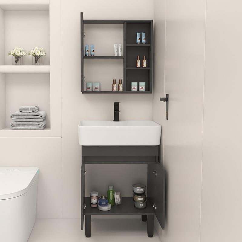 gabinete de baño de madera sólida tipo pequeño gabinete de baño tipo piso integral lavabo de cerámica lavabo de lavado de manos lavabo gabinete combinación