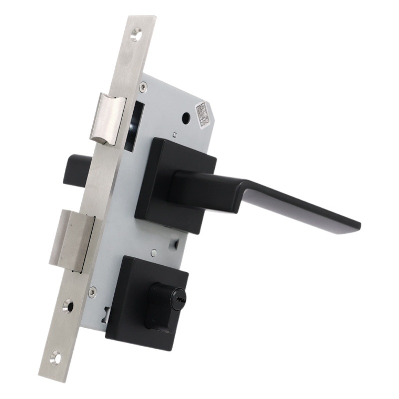 Lelang aleación de aluminio simple puerta interior puerta baño manija de la puerta de succión magnética Mute cerradura de la puerta manija dividida