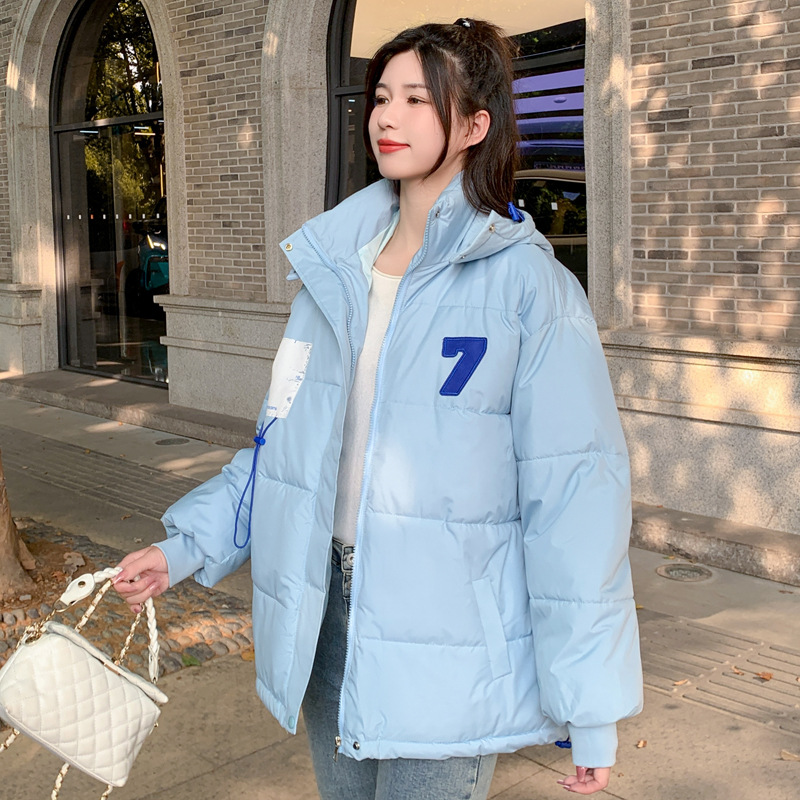 Nueva chaqueta de algodón encapuchada de invierno hembra de 2025 ropa de pan coreana pequeña chaqueta de algodón grande suelta image 9