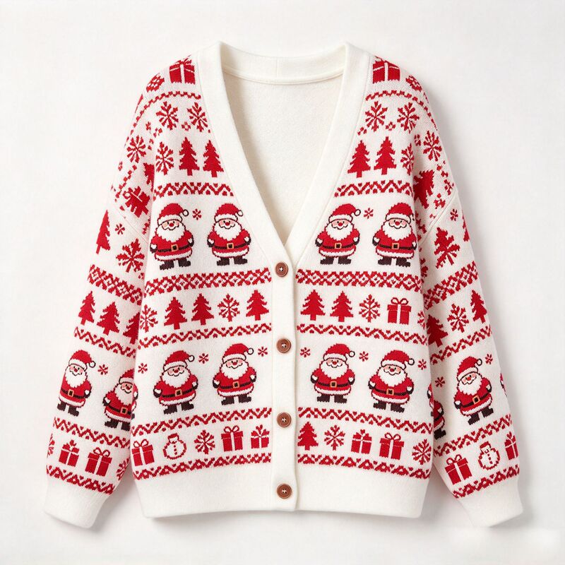 2026 New Cross-Border Christmas Fashion Warm Faux Wool Cardigan Temu Independent Site Amazon One-Piece Wholesale 2026 New Cross-Border Christmas Fashion Warm Faux Wool Cardigan Temu Independent Site Amazon One-Piece Wholesale