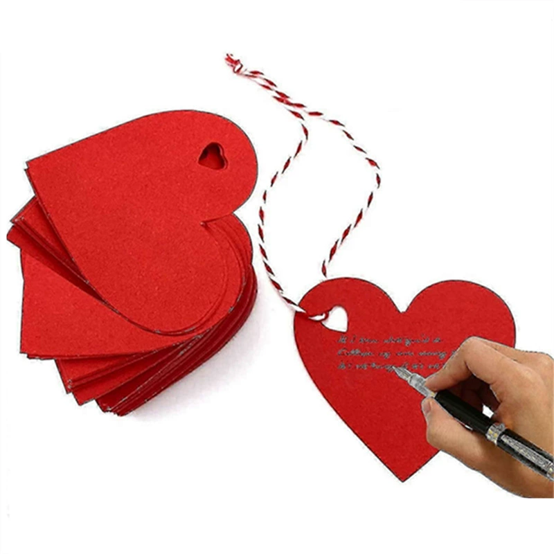 Амазонка бирка День Святого Валентина свадьба коричневый красный цвет любви персик сердце карточка пустой декоративный подарок бирка