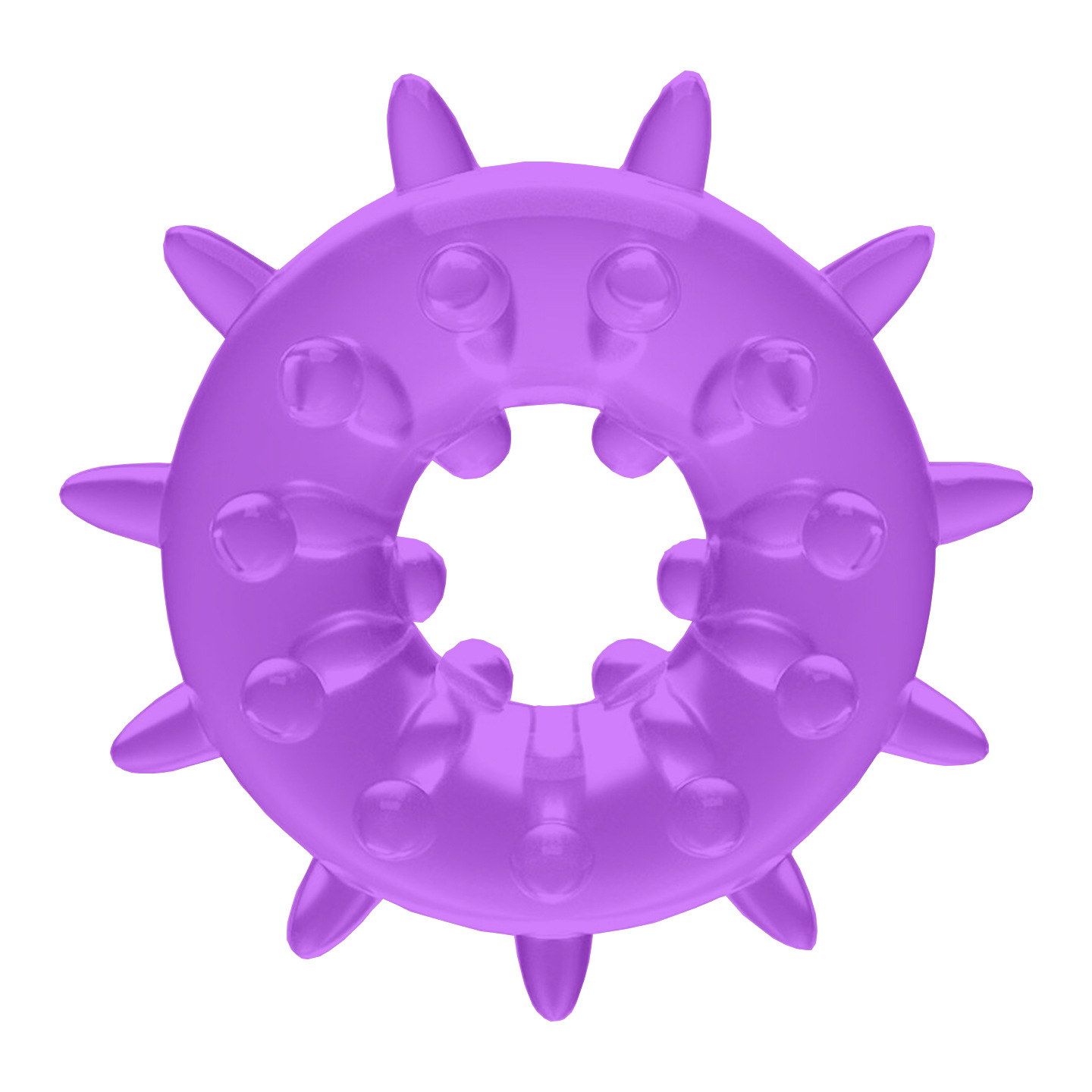 Spiked Snowflake Wearable Penis Ring, Textured TPE Cock Ring for Men — detail image 15