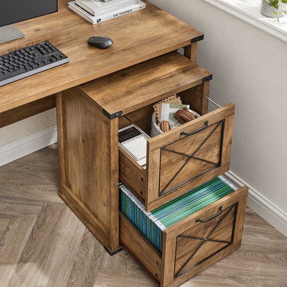 Office Desk with Three-Layer Drawer Cabinet, Laptop Desk + File Storage Cabinet Office Desk with Three-Layer Drawer Cabinet, Laptop Desk + File Storage Cabinet