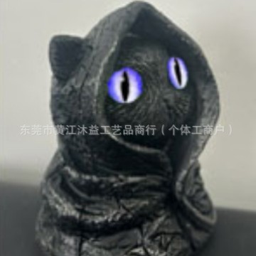 独立站现货Mysterious Hooded Cat Figurine神秘的连帽猫雕像|undefined