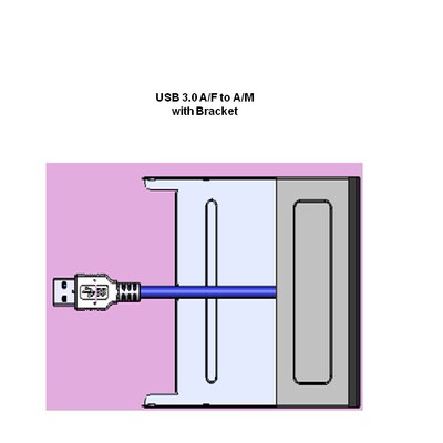 USB 3.0 A/F to A/M with Bracket