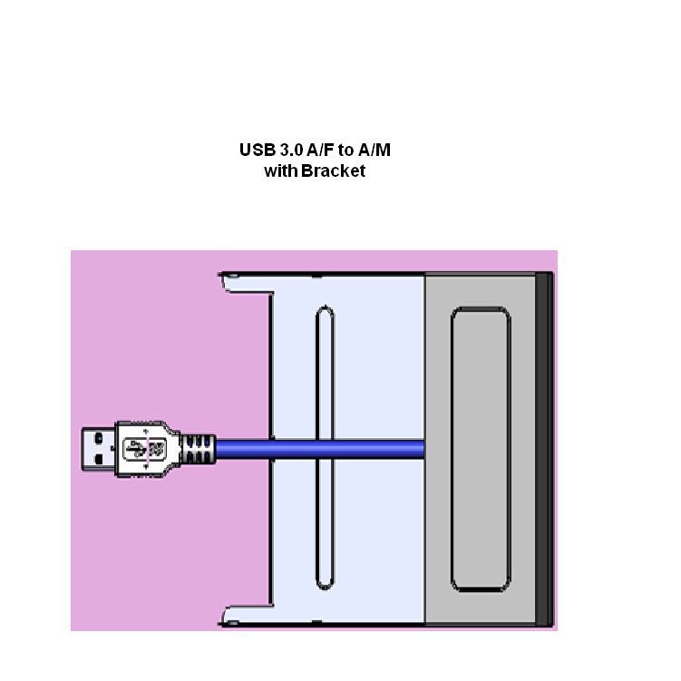 USB 3.0 A/F to A/M with Bracket