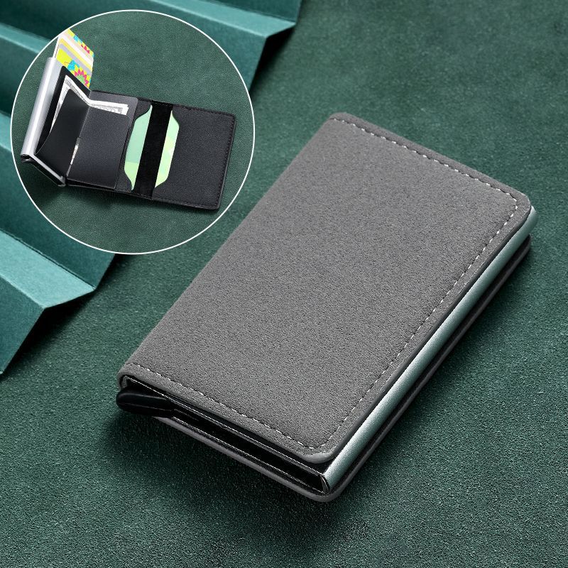 Anti-robo RFID tarjeta de metal bolsa de tarjeta de crédito elástica caja de metal de aluminio tarjeta de hombre tarjeta de bolsa de plata tarjeta al por mayor