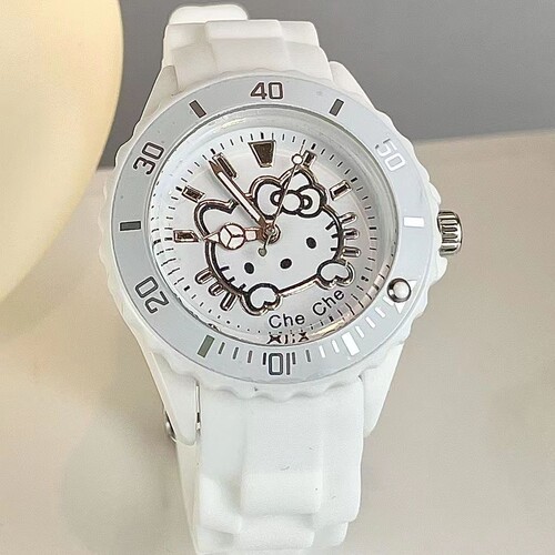 Academy-style Patch Dog KT Cat Watch Fairy Little Pa Cartoon Watch Pure White Student Watch Girlfriend and Best Friend