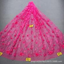 新品不掉粉 LC3622金光荧光红洒金花型款+烫钻+立体花 婚纱礼服