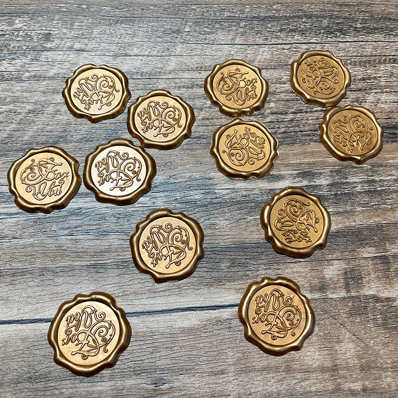 Bronce estereoscópico pegatinas de sello de pintura autoadhesiva relieve retro personalidad creativa DIY decoración carta de amor pegatinas de sello