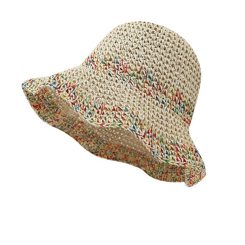 Летняя французская соломенная плетеная маленькая темпераментная нежная шляпа рыбака
