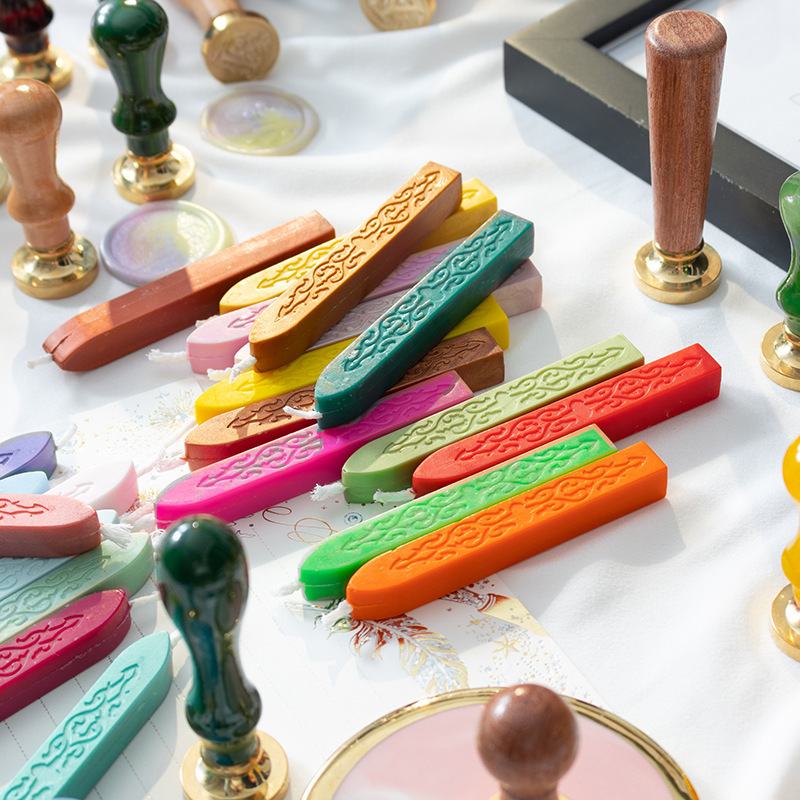 Tira de cera de sello de laca de fuego 42 cinta de plomo tira de cera de sellado sobre sello de regalo con núcleo patrón de flecha de laca de fuego cera de laca de fuego