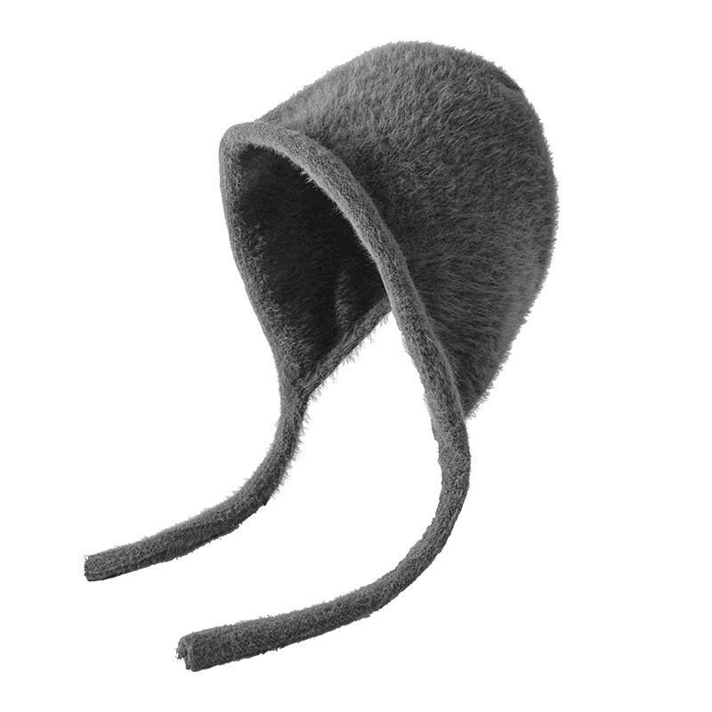 Autumn winter children's fashionable versatile plush knitted hats, solid color imitation mink fur for warmth and ear_voghion.com