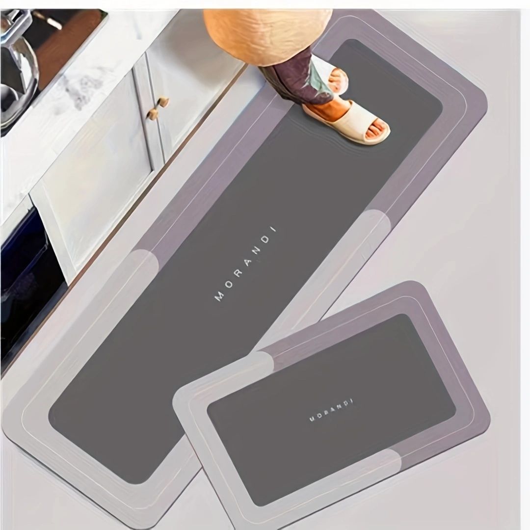 Transfronterizo simple estilo de barro de diatomeas alfombra de piso de entrada alfombra de piso de baño alfombra de piso de cocina conjunto de dos piezas al por mayor