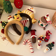 彩色毛绒糖果星星圣诞发箍儿童可爱圣诞节小雪人发夹女童装扮饰品