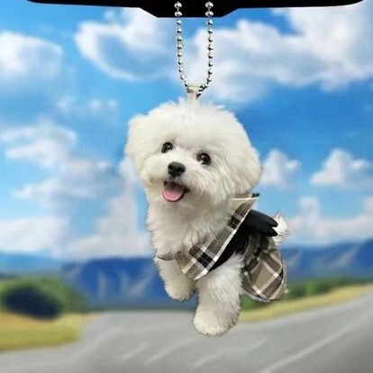 新しい2Dアクリル装飾ペンダント猫犬完璧な自動車部品とクリスマスツリー装飾品|undefined