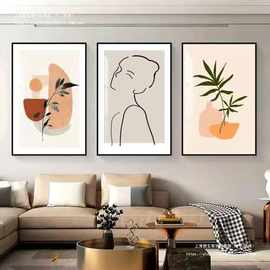 客厅装饰画轻奢沙发背景墙面画餐厅卧室床头挂画现代简约抽象壁画