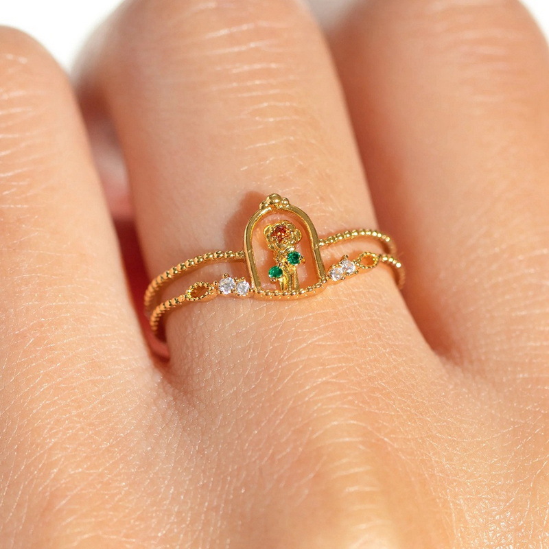 8g Weight Zircon Inlay Material Open Rings, Rings Classification 1 Piece Quantity Holiday, Travel, Selfie Occasion Copper Material Cartoon Character, Colorful Pattern Women's Gender Inlay Design Casual, Simple Style Style Cartoon Character Colorful Copper Casual Simple Style Open Rings Rings 2