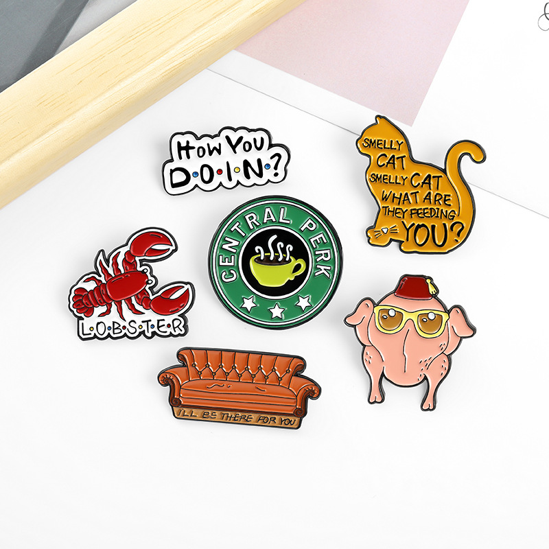 Daily Occasion Alloy Material Letter Pattern Cartoon Style Pin Letter Alloy Stoving Varnish Metal Unisex Brooches