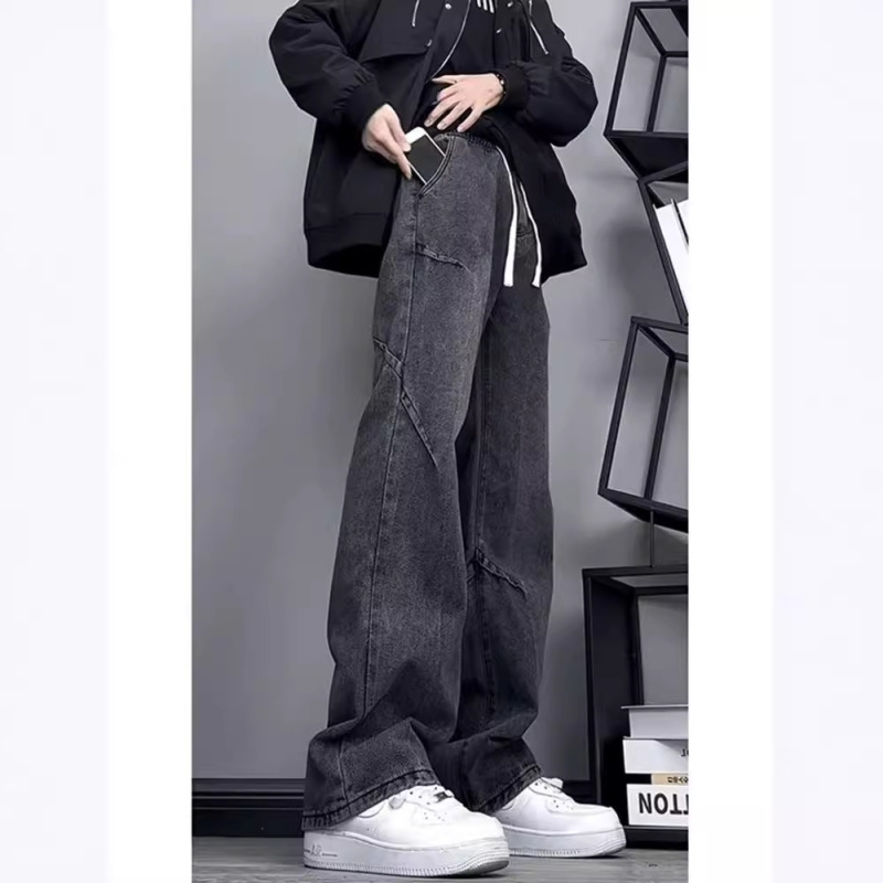 National Fashion Jeans Men's Spring and Autumn Pleated Design Retro Washed High Street oversize Casual Pants National Fashion Jeans Men's Spring and Autumn Pleated Design Retro Washed High Street oversize Casual Pants