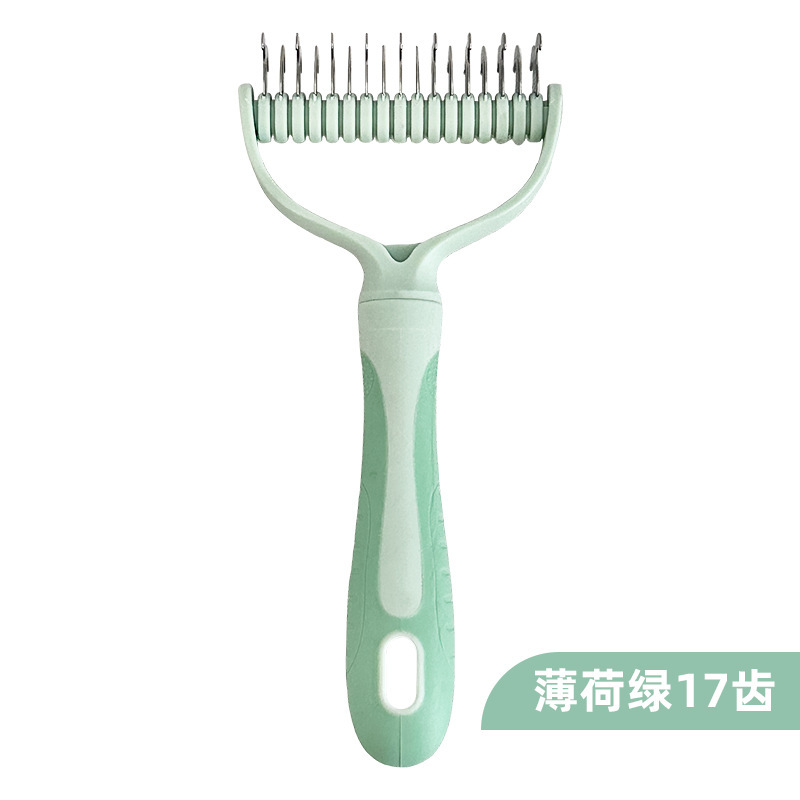 Peine de desnudo para mascotas Peine de descabello Cepillo de acero inoxidable para perros Despeador de gato Peine de desnudo de doble cara Productos para mascotas