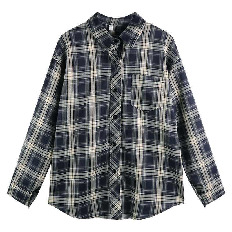 Spring and Autumn Plaid Shirt for Women, Loose and Casual Style, Women's Top, 2026 Early Autumn New Shirt, Retro Plaid Jacket Spring and Autumn Plaid Shirt for Women, Loose and Casual Style, Women's Top, 2026 Early Autumn New Shirt, Retro Plaid Jacket