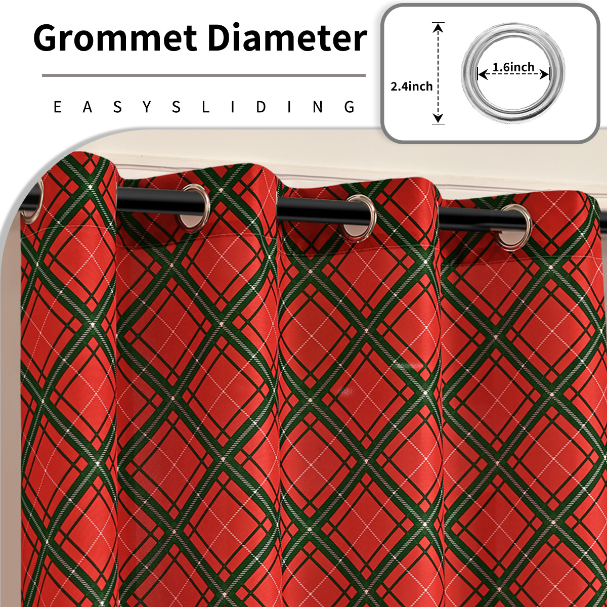 Nuevas cortinas de Navidad impresas transfronterizas cortinas cortinas cortinas de Navidad de decoración de TEMU