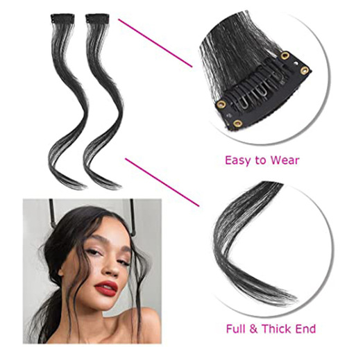 Manufacturer wholesale one piece European and American wig piece cross-border dragon beard internet celebrity middle-parted wig eight-character bangs high temperature wire