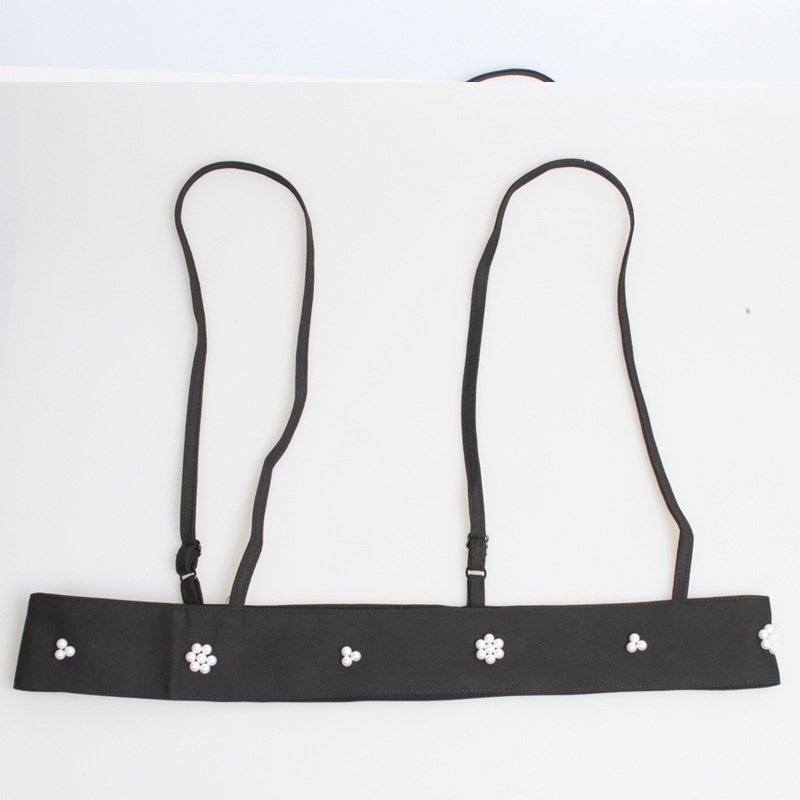 Shirt Decorative Sling Black Fashionable Accessories Pearl Strap Vest display picture 3