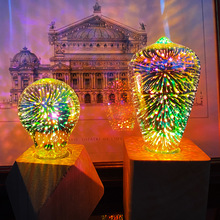 桃心3D烟花灯泡ST64 圣诞树创意灯g80烟花led装饰灯泡g95球泡220V