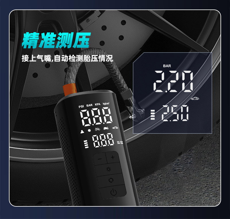 25-Cylinder Wireless Lithium Battery Car Air Pump, Car Emergency Start-Up and Charging All-In-One Device with Strong Battery Life
