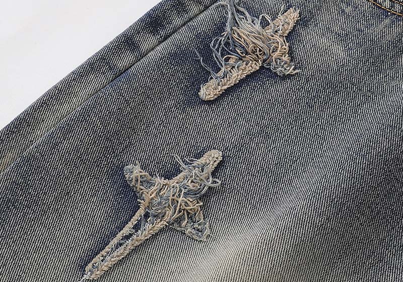 Distressed Flared Jeans For Men Vintage Washed Casual Denim Trousers_voghion.com