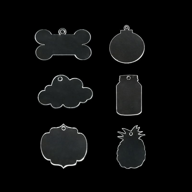 DIY Acrylic Pendant Tag Keychain Laser-Cut Transparent Blank Acrylic Keychain