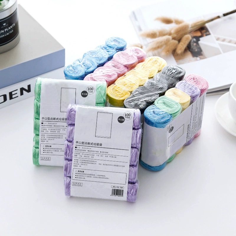 Bolsa de basura engrosada color plástico cocina baño hogar punto break tipo bolsa de protección del medio ambiente 5 rollos 100 piezas de gran tamaño
