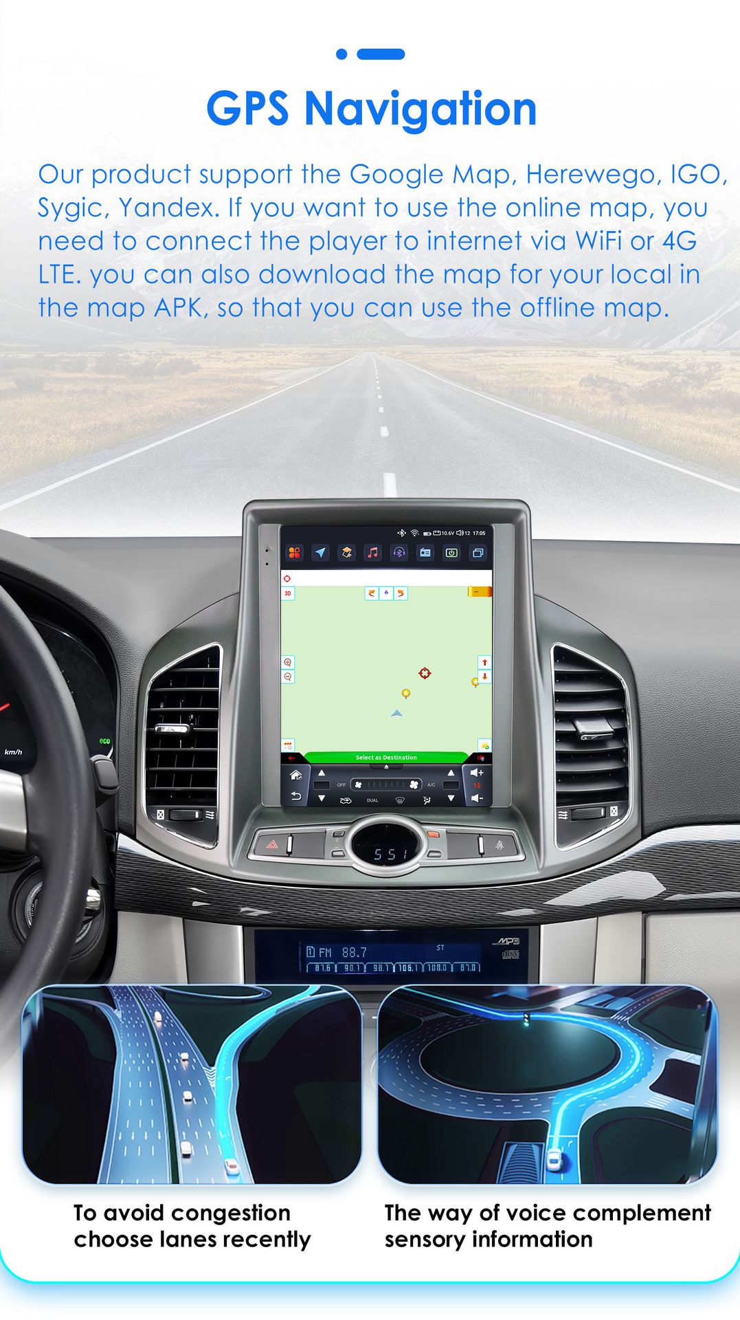 Suitable for 11-17 Models of Chevrolet Captiva Android Vertical Screen Central Control Gps Smart Car Navigation