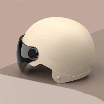 Electric Vehicle Helmet for Women, Motosiklet kaskı (dəbilqə) - ordinary-lightweight-helmet-short-tea-mirror